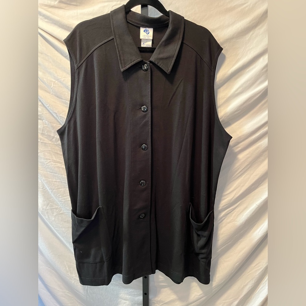Weekenders 3X Black Collared Vest (BIN1)